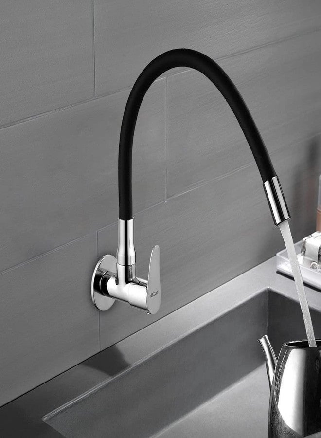 ALTON LRK9666 Brass, Sink Cock with Flexible Swivel Spout, Black & Chrome Finish (Single Flow) - Image 2